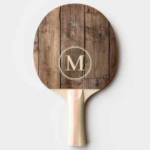 Raquette De Ping Pong Planches de plancher de grange monogramme