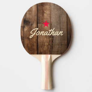 Raquette De Ping Pong Planches de sol de grange Signature étoile vintage