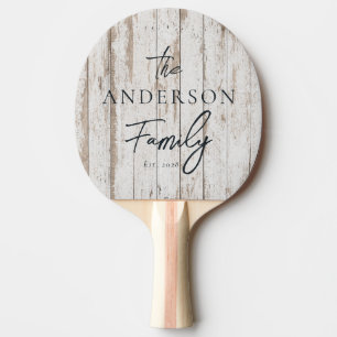 Raquette De Ping Pong Planches en bois blanchies à la chaux avec nom de 