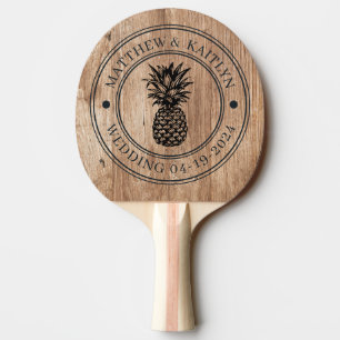 Raquette De Ping Pong Planches en bois flotté Crête de mariage à l'anana