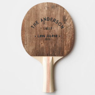 Raquette De Ping Pong Planches en bois flotté Nom de famille vintage bor