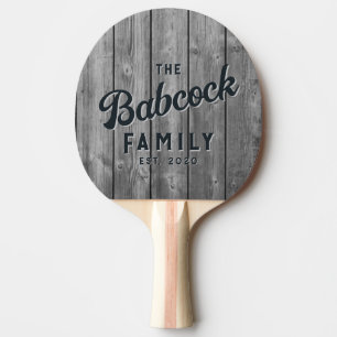 Raquette De Ping Pong Planches en Bois Gris Clair Sombre Rétro Nom de Fa