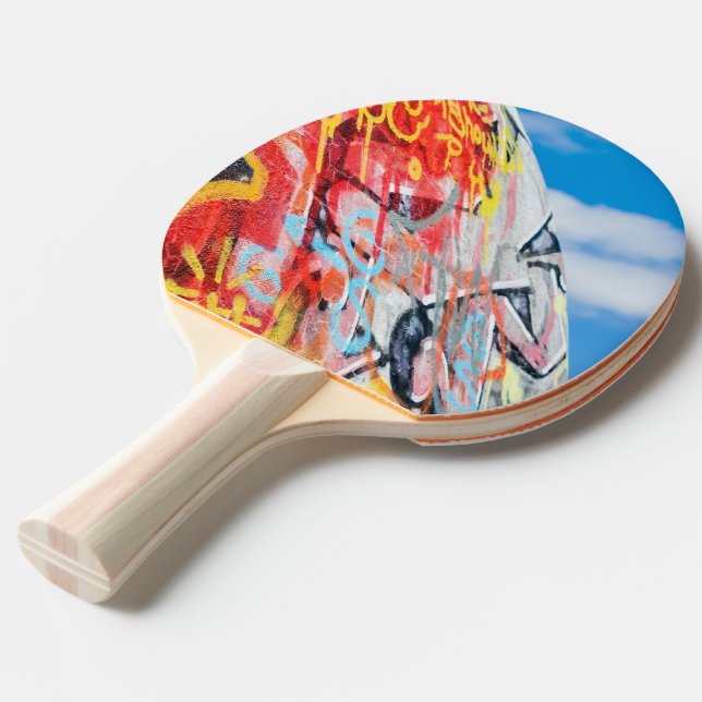 Raquette De Ping Pong planète graffiti (Devant Angle)
