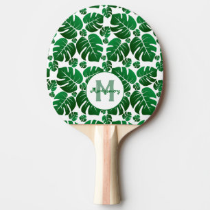 Raquette De Ping Pong Plante tropical Monstera Feuilles Monogramme