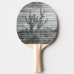 Raquette De Ping Pong Plantes de cactus sur planches de bois Photo en no