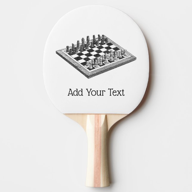 Raquette De Ping Pong Plateau de Jeu d'Échecs et Pièces d'Échecs Art Vin (Devant)