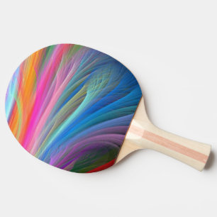 Raquette De Ping Pong Plumes de couleur arc-en-ciel
