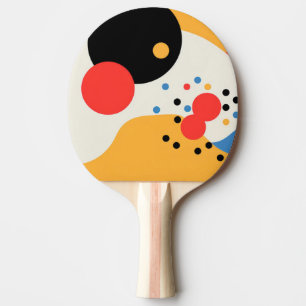Raquette De Ping Pong Points multicolores sur un arrière - plan blanc ca