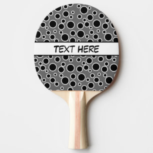 Raquette De Ping Pong Points noirs et blancs personnalisables