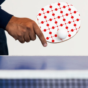 Raquette De Ping Pong Pois rouges, Motif à points polka, points, pointil