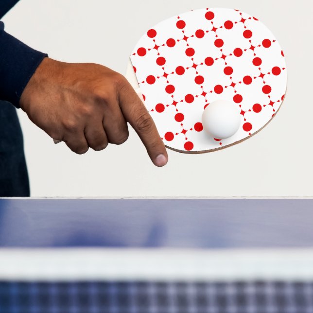 Raquette De Ping Pong Pois rouges, Motif à points polka, points, pointil (Insitu)