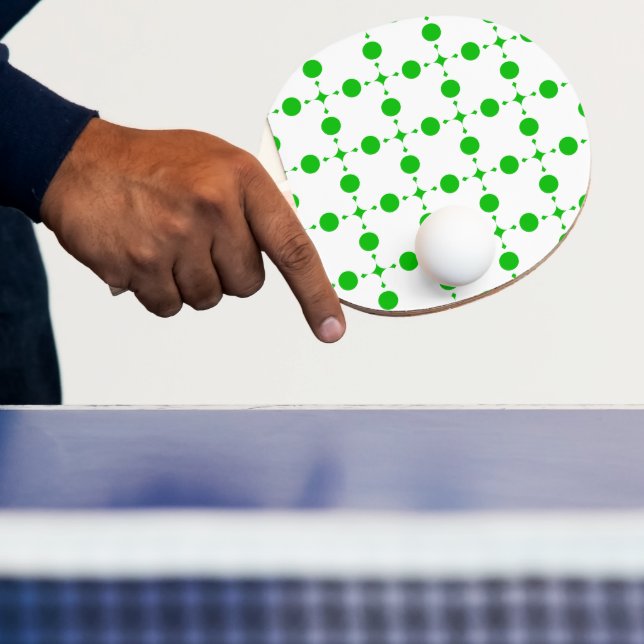 Raquette De Ping Pong Pois verts, Motif à points Polka, points, pointill (Insitu)