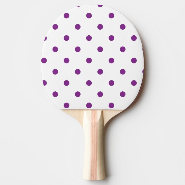 Raquette De Ping Pong Pois violets sur Arrière - plan blanc (Devant)