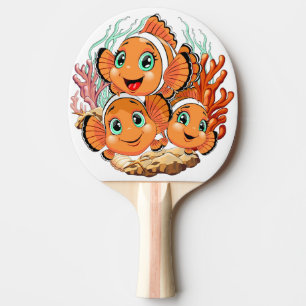 Raquette De Ping Pong Poisson clown Dessin animé mignon Famille Sous l'e