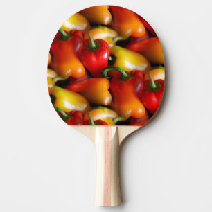 Raquette De Ping Pong Poivrons rouges et jaunes Ping Paddle
