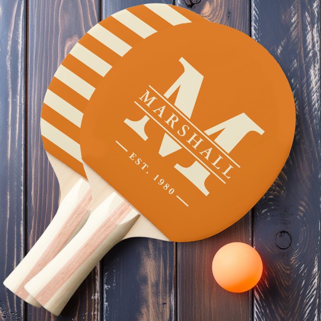 Raquette De Ping Pong Polo Monogrammé et Superposition de Nom Citron Cha (Créateur téléchargé)