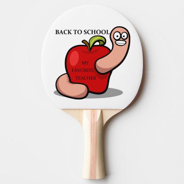 RAQUETTE DE PING PONG POMME "RETOUR À L'ÉCOLE" (Devant)