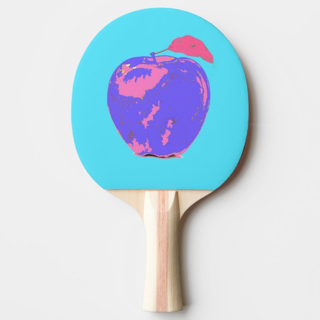 Raquette De Ping Pong Pomme violette Pop Art (Devant)