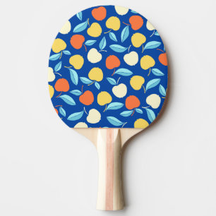 Raquette De Ping Pong Pommes feuilles, arrière - plan bleu, motif transp