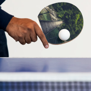 Raquette De Ping Pong Pont suspendu simple rivière Idrijca, Slovénie
