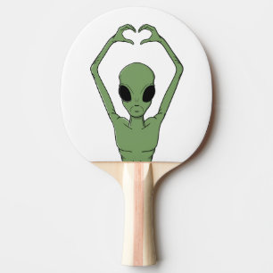 Raquette De Ping Pong Pose du cœur extraterrestre