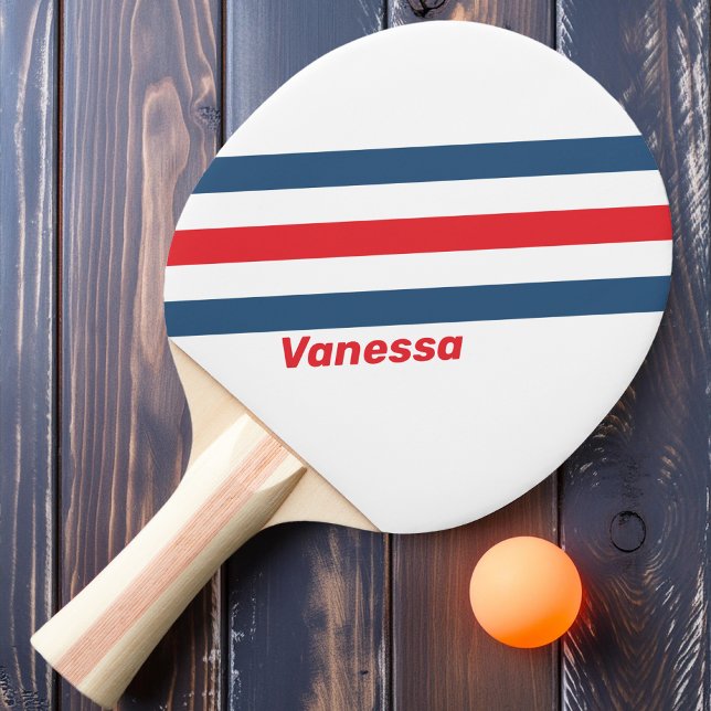Raquette De Ping Pong Postman Bandes Nostalgiques avec Nom (Créateur téléchargé)
