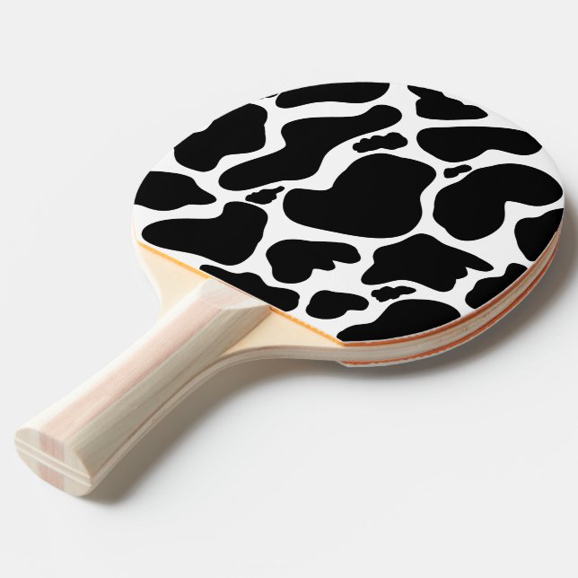 Raquette De Ping Pong Pots de vache noir simple Animal (Devant Angle)