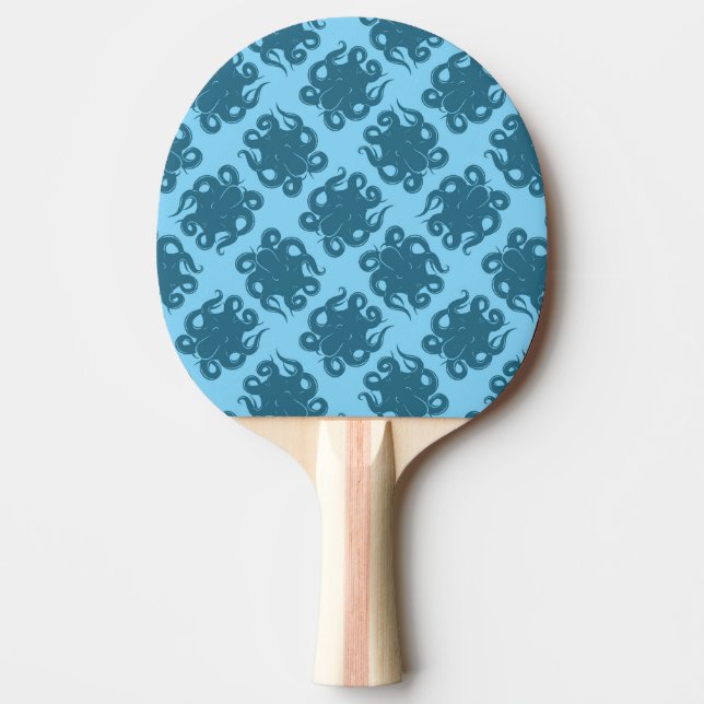 Raquette De Ping Pong Poulpe sur le motif bleu (Devant)