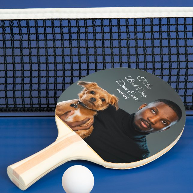 Raquette De Ping Pong Pour le meilleur papa de chien jamais photo person (Créateur téléchargé)