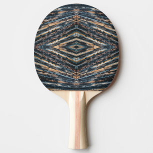 Raquette De Ping Pong Poutres en bois bleues et brunes Photo Perspective