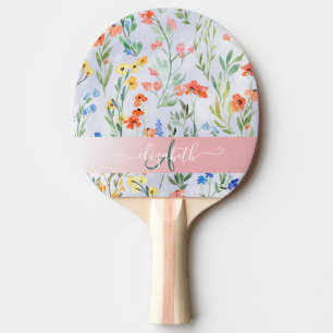 Raquette De Ping Pong Prairie de fleurs sauvages printanières colorées M