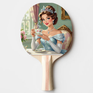 Raquette De Ping Pong Princesse sophistiquée avec une robe élégante cour