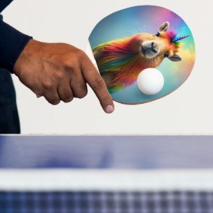 Raquette De Ping Pong Prismhorn : Le Capybaraicorn Arc-en-ciel