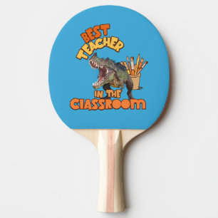 Raquette De Ping Pong Professeur d'Art de Dinosaures Drôle Créatif en Cl