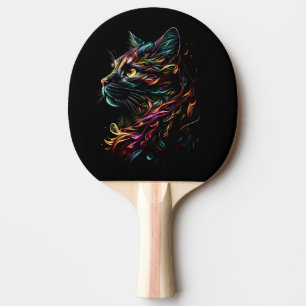 Raquette De Ping Pong Profil de Félin Majestueux