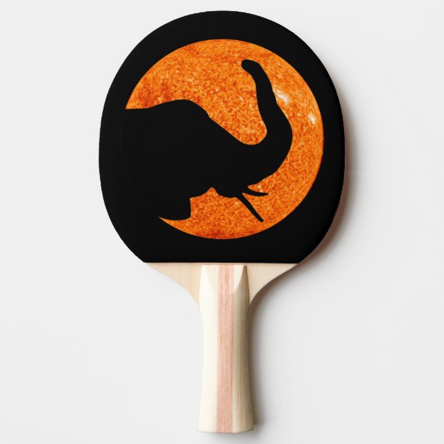Raquette De Ping Pong Profil éléphant Éclipse solaire ombre (Devant)