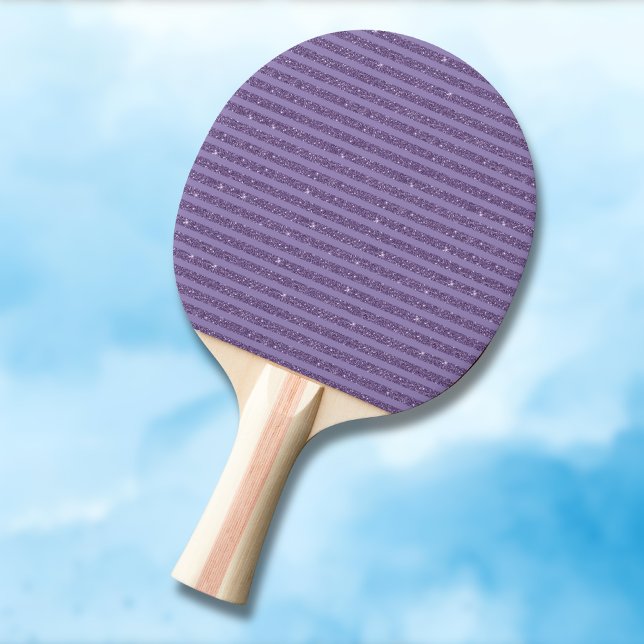 Raquette De Ping Pong Prune Pailleté Style Rayures Horizontales (Créateur téléchargé)