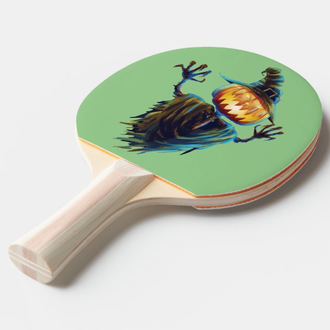 Raquette De Ping Pong Puissance citrouille : Halloween Ping Pong Paddle (Devant Angle)