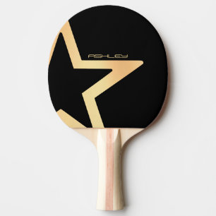 Raquette De Ping Pong Puissance étoilée personnalisée (Noir)