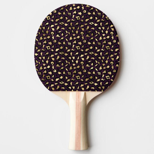Raquette De Ping Pong Purple and Gold Leopard Series Design 2 (Devant)