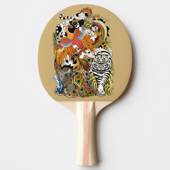 Raquette De Ping Pong quatre animaux célestes (Devant)