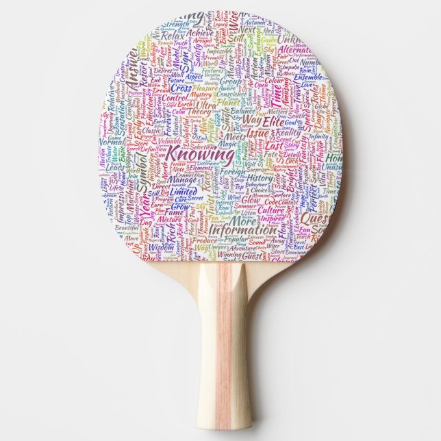 Raquette De Ping Pong Question Apprendre Nuage MotssTexte Motif Message (Devant)