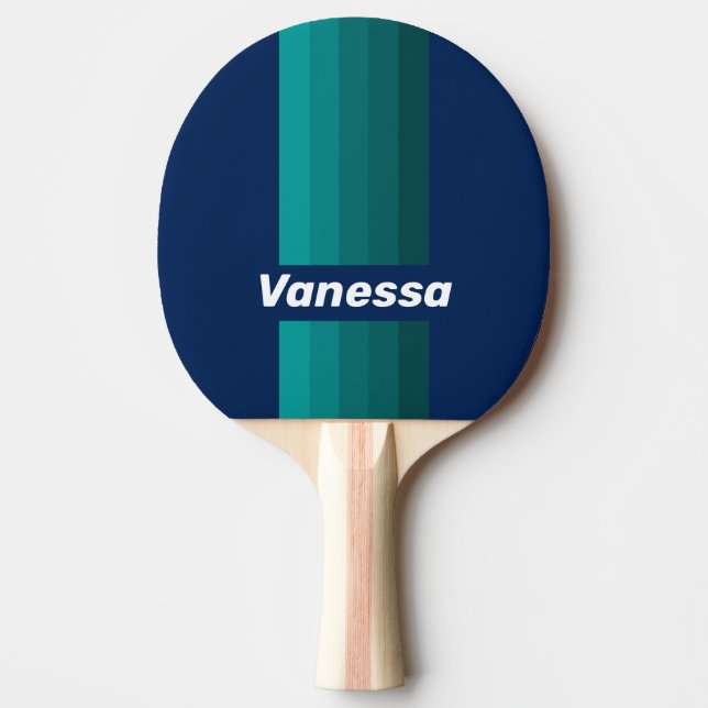 Raquette De Ping Pong Raies de broche de marée océanique avec nom (Devant)
