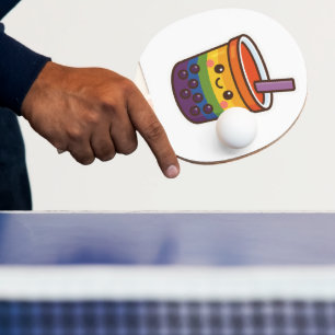 Raquette De Ping Pong Rainbow Bubble Tea LGBTQ+ Pride