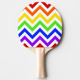Raquette De Ping Pong Rainbow Colors, White Large Chevron Zig Zag