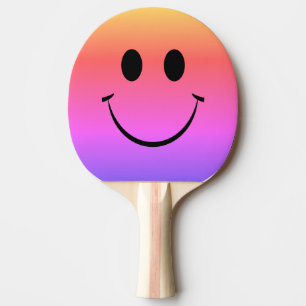 Raquette De Ping Pong Rainbow Ombre Happy Face