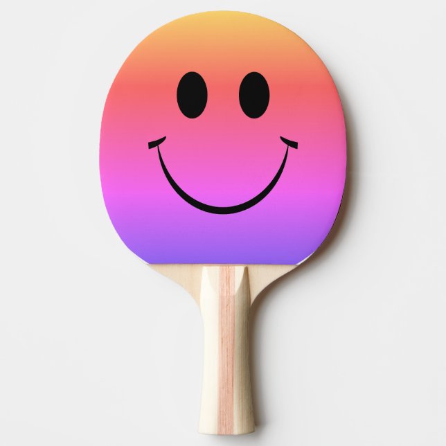 Raquette De Ping Pong Rainbow Ombre Happy Face (Devant)