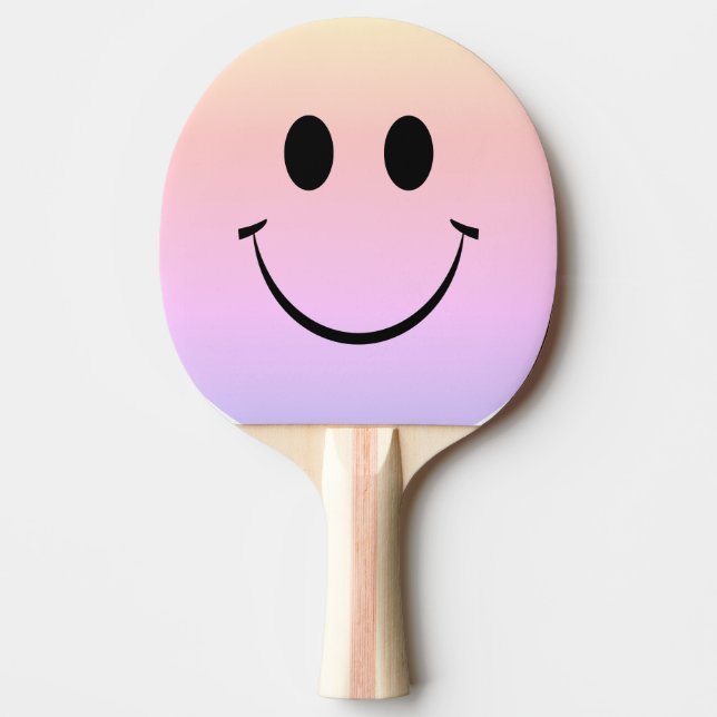 Raquette De Ping Pong Rainbow Ombre Happy Face Ping Paddle (Devant)