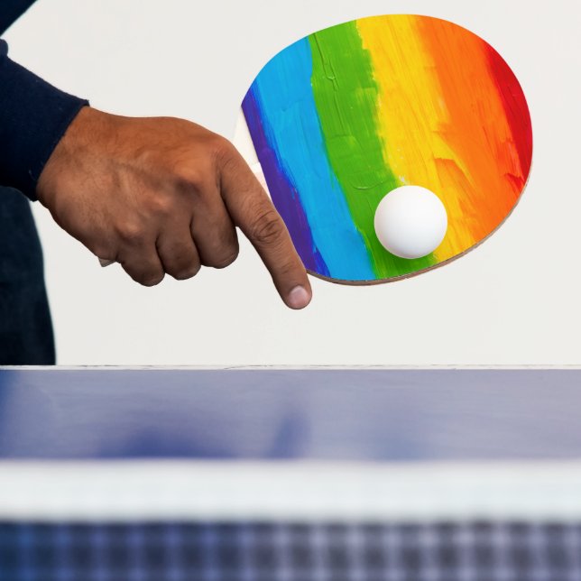 Raquette De Ping Pong Rainbow Pride Ping Paddle - Paint à l'huile LGBT (Insitu)