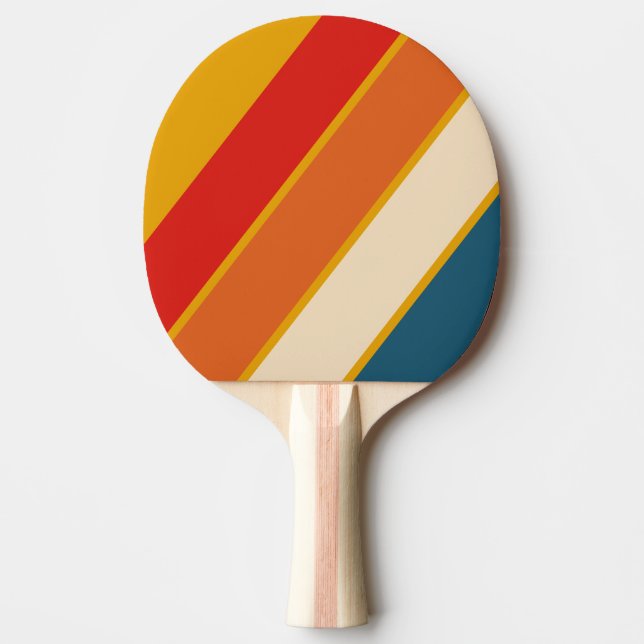 Raquette De Ping Pong Rayé gras Moutarde Rétro (Devant)